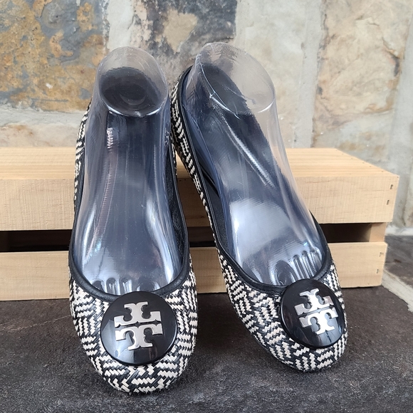 Tory Burch Shoes - Tory Burch 8 Woven Reva Logo Flats Shoes